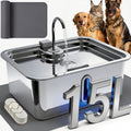 15L/4Gal Large Dog Water Fountain with Pet Feeding Mat & 3 Filters