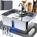 18L/4.76Gal Extra Large Dog Water Fountain with Silicone Mat & 3 Filters