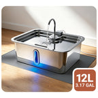 DeftPet 12L / 3.17 Gal Stainless Steel Dog Water Fountain for Large Dogs
