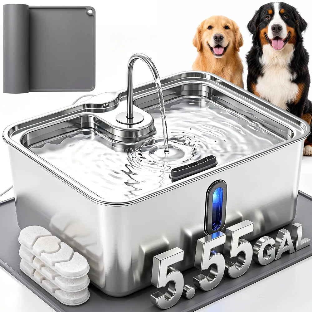 21L Stainless Steel Dog Water Fountain