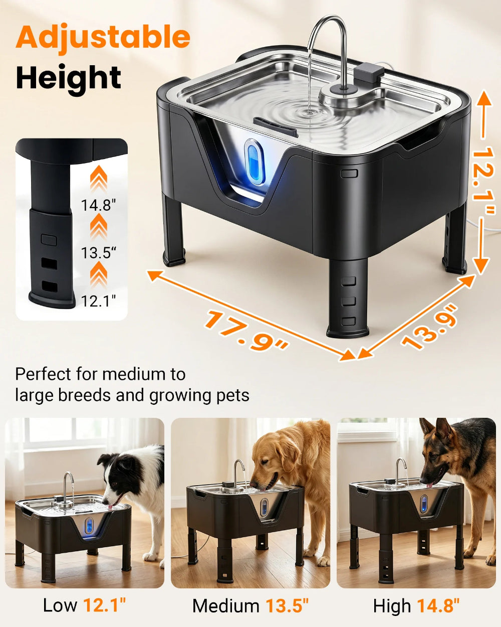 3 Adjustable Heights